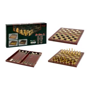 Fa sakk 3 az 1-ben készlet 144088641 - Dominó, sakk