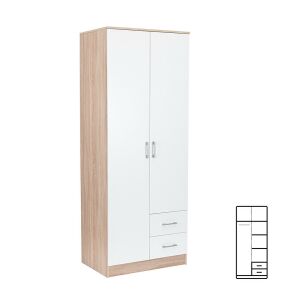 Miami gardróbszekrény 80x205 cm fehér-sonoma tölgy 144088968 - Gyermek & Ifjúsági bútor