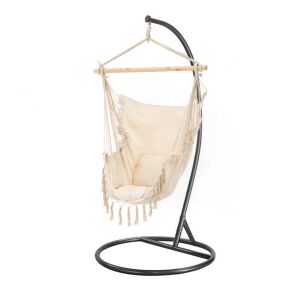 Puerto függőszék állvánnyal bézs-fekete 144089723 - Kerti bútor