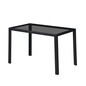 Clara 120 cm szögletes üveg étkezőasztal fekete 144092837 - Étkező bútor