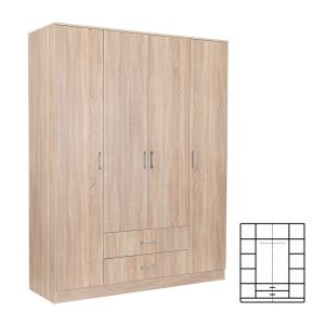 Miami gardróbszekrény 160x205 cm sonoma tölgy-sonoma tölgy 144092841 - Gyermek & Ifjúsági bútor