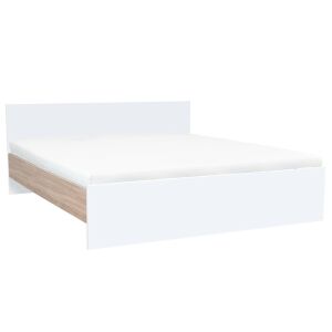 Miami franciaágy ágyneműtartó nélkül 180x200 cm fehér-sonoma tölgy 144094540 - Ágy