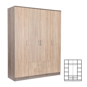 Miami gardróbszekrény 160x205 cm sonoma tölgy-yorki tölgy 144094601 - Hálószoba bútor