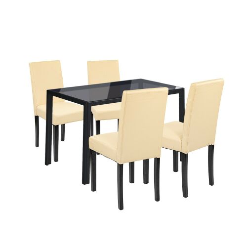 Karen 4+1 étkező garnitúra fekete-bézs 144095767