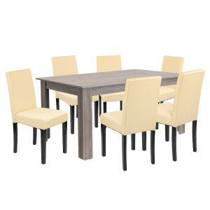 Leon 6+1 étkező garnitúra yorki tölgy-bézs 144095793 - Étkező bútor