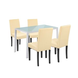 Mira 4+1 étkező garnitúra fehér-bézs 144095814 - Étkező bútor