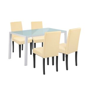 Mira 4+1 étkező garnitúra fehér-bézs 144095829 - Étkező bútor