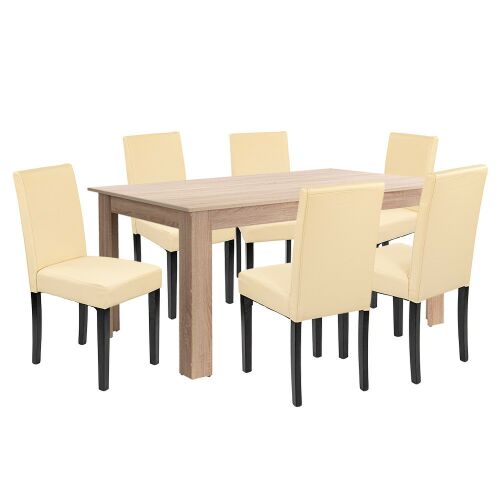 Leon 6+1 étkező garnitúra sonoma tölgy-bézs 144096165