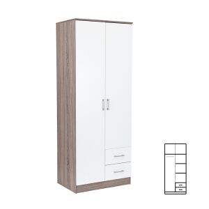 Miami gardróbszekrény 80x205 cm fehér-yorki tölgy 144096297 - Gyermek & Ifjúsági bútor