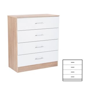 Miami komód 4 fiókos 80x92 cm fehér-sonoma tölgy 144096961 - Nappali bútor