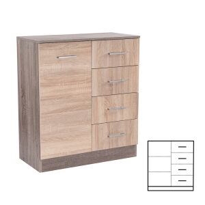 Miami komód 1ajtós 4 fiókos 80x92 cm sonoma tölgy-yorki tölgy 144098374 - Nappali bútor