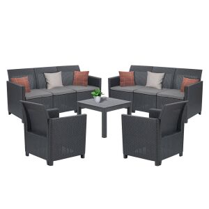 Claire VI 8 személyes kerti bútor garnitúra orlando asztallal 144100159 - Kerti garnitúra