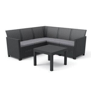 Claire 5 személyes kerti sarokgarnitúra orlando asztallal 144101155 - Kerti garnitúra