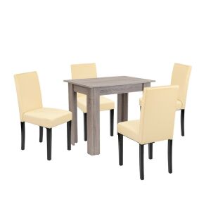 Leon 4+1 étkező garnitúra yorki tölgy-bézs 144101446 - Étkező bútor