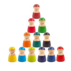 12 barát színes Montessori fafigura 144102998 - Barkácsolás, Autópálya & Parkolóház és Figura