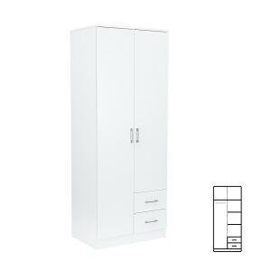 Miami gardróbszekrény 80x205 cm fehér-fehér 144103546 - Gyermek & Ifjúsági bútor
