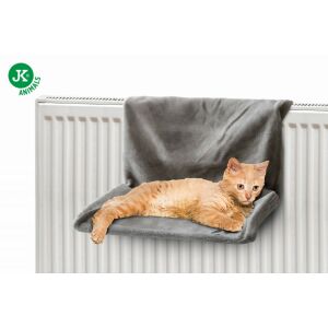 JK | radiátorra akasztható macska fekhely, mosható szürke plüss huzattal 45*30,5*25cm 144106744 - Macska fekhely