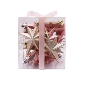 Rózsaszín-arany karácsonyi csillagok