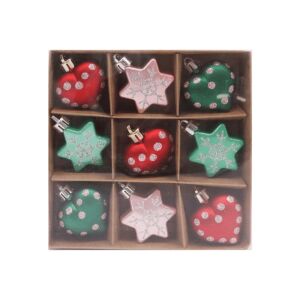 Vegyes zöld-piros-rózsaszín szív és csillag díszek 144107169 - Szezonális dekoráció