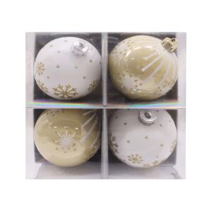 Fehér-arany karácsonyi gömbök