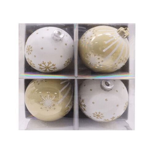 Fehér-arany karácsonyi gömbök 144107182