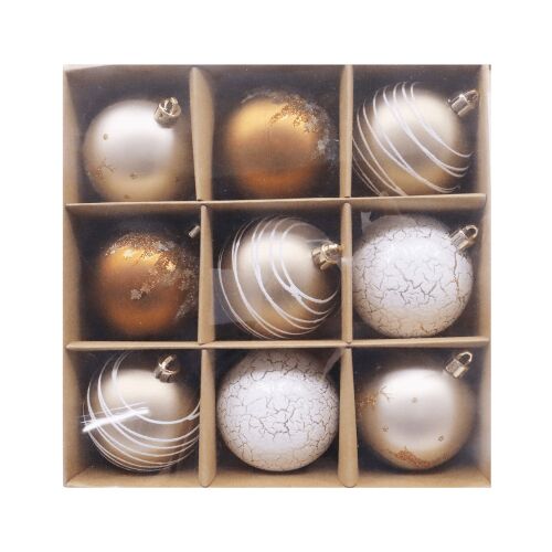 Barna-arany mintás karácsonyi gömbök 144107184