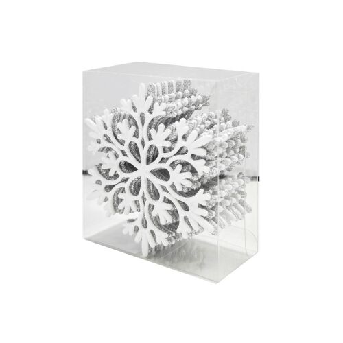 Fehér-ezüst csillogó hópehely karácsonyfadísz 144107215