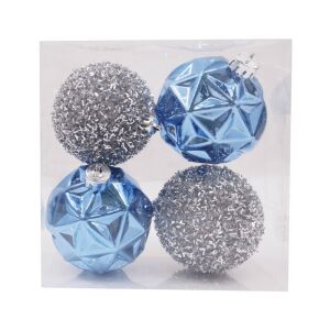 Csillogó ezüst-kék karácsonyi gömbök 144107217 - Szezonális dekoráció