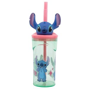 Disney Stitch - Bögre szívószállal és 3D figurával a Virágok kollekcióból (360 ml) 144107349 - Pohár