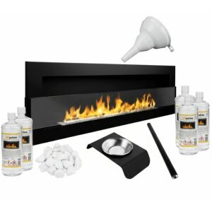 Semineu cu bioetanol set de șemineu de perete cu combustibil bioetanol, pâlnie, pietre decorative și difuzor de aromaterapie - Șemineu și sobă