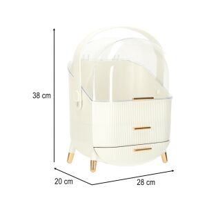 Ékszer és kozmetikai fiókos rendszerező átlátszó fedéllel, fehér - 38x20x28cm 144112807 - Kozmetikai rendszerező