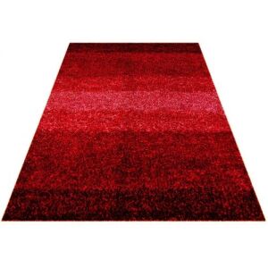 Angewinkelte Ansicht des Bakero Shaggy Mali Dori 109 roten Teppichs - Wandpaneele & Wandaufkleber, Teppiche und Tischdecken