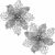 Two Springos silver poinsettia Christmas decorations