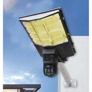 Lampă stradală solară fără fir cu cameră HD și audio bidirecțional, montată pe un perete. - Lămpi stradale