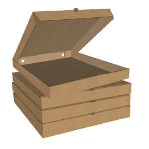 Pizzásdoboz 320x320x35 mm, natúr karton, mikrohullámú sütőben használható E 360 g, 50 darabos készlet 144116807 - Kartondoboz