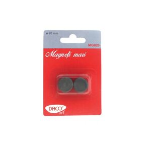 Nagy fekete mágnesek, 20 mm átmérőjű, 2 darabos készlet