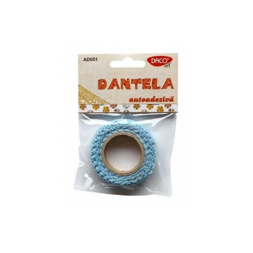 Dantela material textil bumbac autoadeziva Albastru 144116840