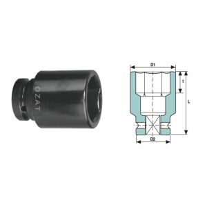 3/4'' 6-seitiger Schlagschrauber-Steckschlüsselkopf, 9/16'' lang 144119395 - Steckschlüssel