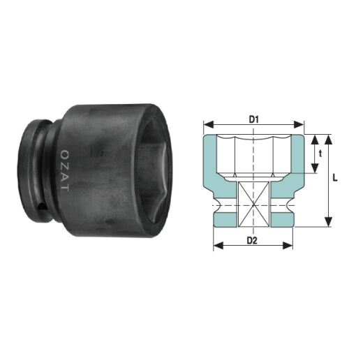 1"-os dugókulcsfejű, 6 oldalú, rövid, 67-es 144119655