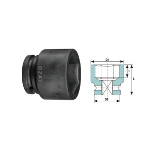 Глава за ударен гаечен ключ 1.1/2'' 6 страни, къса, DIM 70 144119939 - Ключ за щепсел