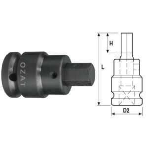 3/4'' Kraft-Steckschlüsselkopf mit Außensechskantprofil, 2-teilig 18 144120029 - Handwerkzeuge