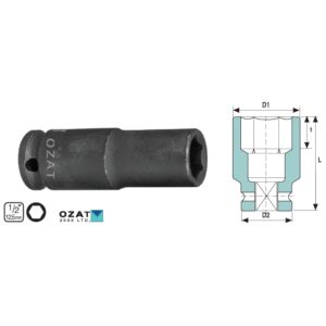 1/2'' Kraft-Steckschlüsselkopf, 6-kant, lang 26 144120262 - Steckschlüssel