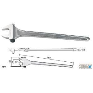 Cheie reglabila cromata lunga cu falci la 15 grade, DIM 750 mm, DESCHIDERE 78 mm (3'') 144120341 - Chei