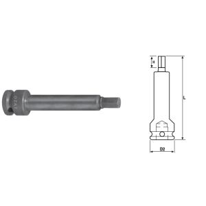1'' ударна вложка с външен шестоъгълен профил, еднокомпонентна, дължина 100 мм 19 144120399 - Ръчен инструмент