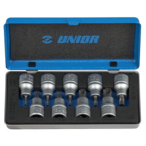 Комплект глухи ключове с TX профил 1/2'' в метална кутия 144120668 - Сортер за инструменти и части, Набор от инструменти, Стълба и изпълнител, Индустриална система от рафтове и Батерия и зарядно устройство за инструменти