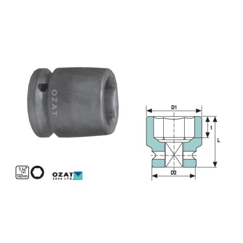 1/2''-os ütvecsavarhúzó fej, 6 oldalú, rövid, 12 144120695