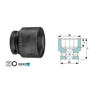 Cap cheie tubulara de torsiune 5/8'' 6 laturi, scurt 1 1/4'' 144120980 - Unelte de mână