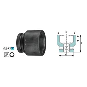 Kraft-Steckschlüsselkopf 3/4'' 6-kant, kurz 1 1/8'' 144121076 - Steckschlüssel