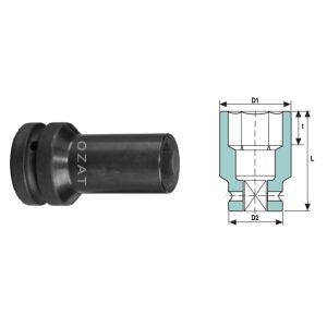 Cap cheie tubulara de impact cu pereti subtiri 3/4'' 6 laturi, lung 38 144121100 - Unelte de mână