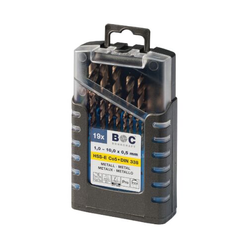 Комплект свредла Bohrcraft, HSS-E Co 5% 1-10, 19 части 144121189